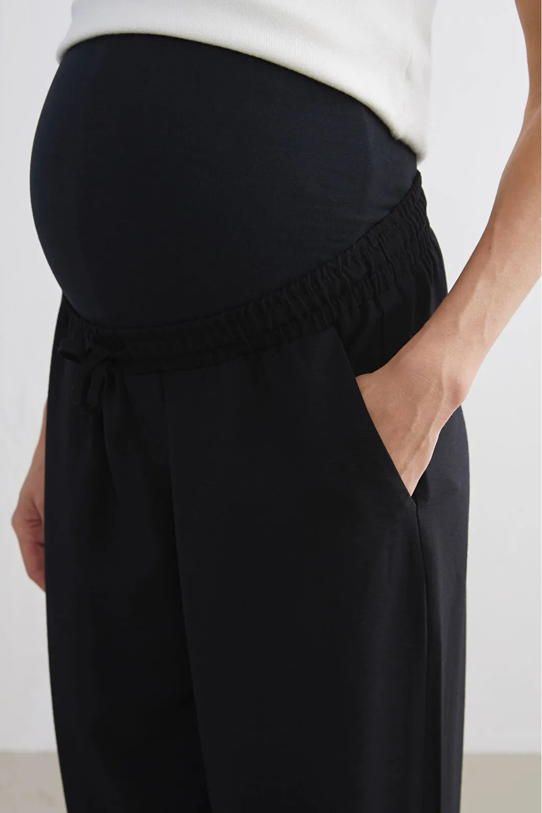 Belly Panel Maternity Trousers Black - 8314