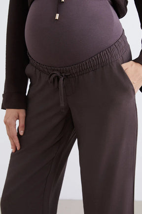 Belly Panel Maternity Trousers Coffee - 8314