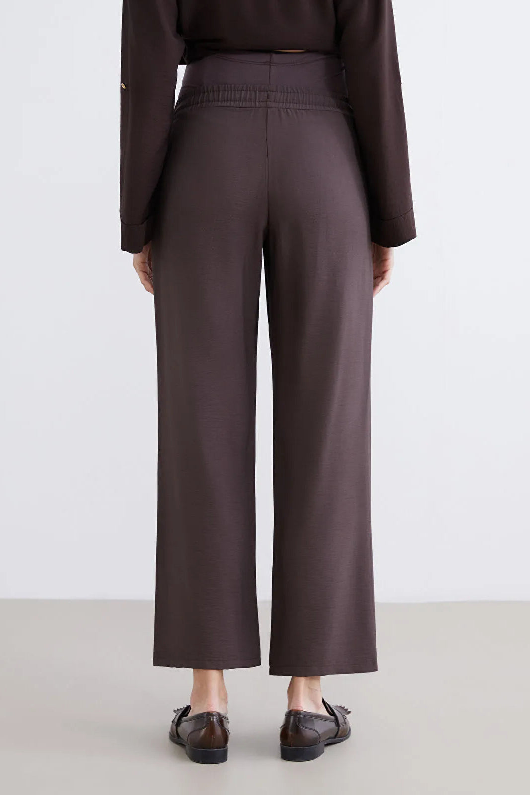 Belly Panel Maternity Trousers Coffee - 8314