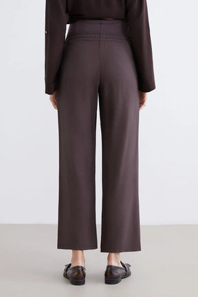 Belly Panel Maternity Trousers Coffee - 8314