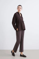 Belly Panel Maternity Trousers Coffee - 8314