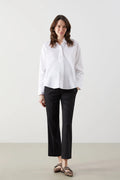 Wide Leg Belly Panel Maternity Trousers Black - 8343