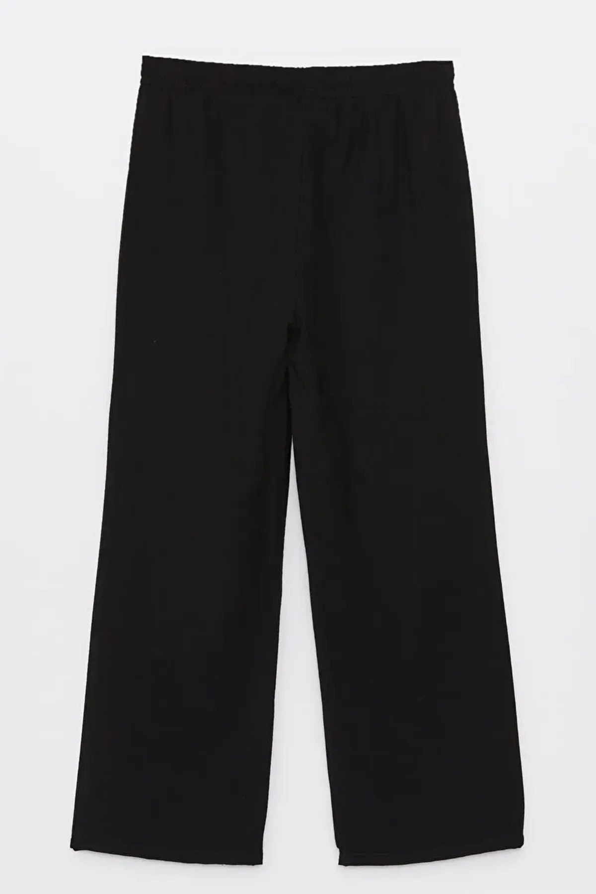 Elastic Waist Straight Wide-Leg Maternity Trousers Black - 8349