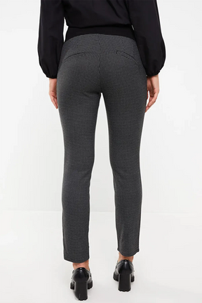 Belly Panel Plaid Maternity Trousers Anthracite - 8353