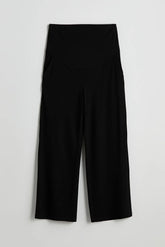 Textured Belly Panel Maternity Trousers Black - 8373