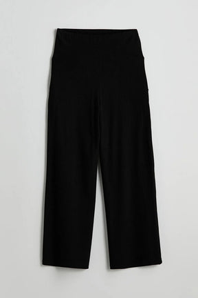 Textured Belly Panel Maternity Trousers Black - 8373