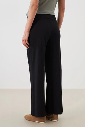 Textured Belly Panel Maternity Trousers Black - 8373