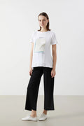 Textured Belly Panel Maternity Trousers Black - 8393