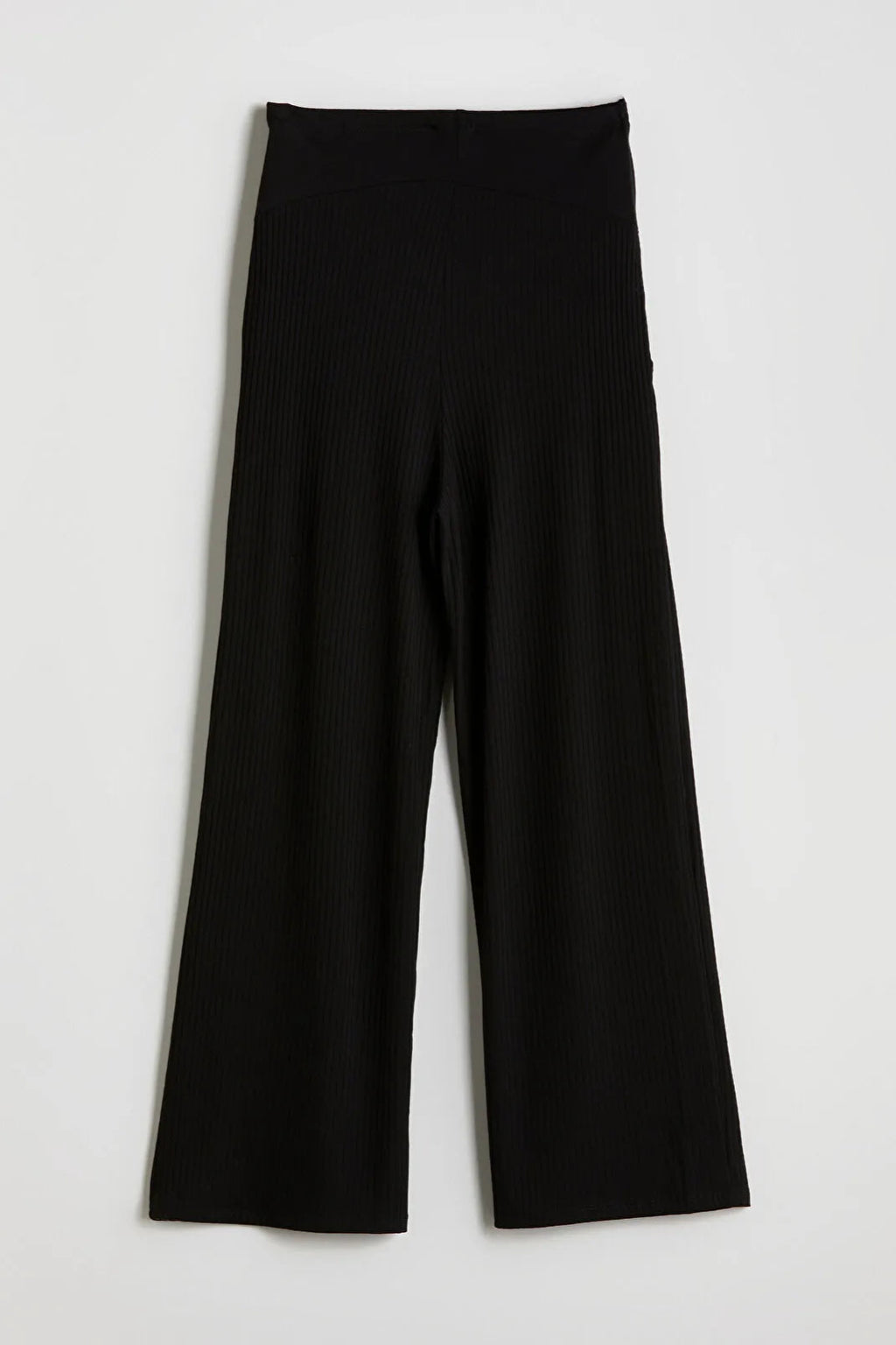 Textured Belly Panel Maternity Trousers Black - 8393