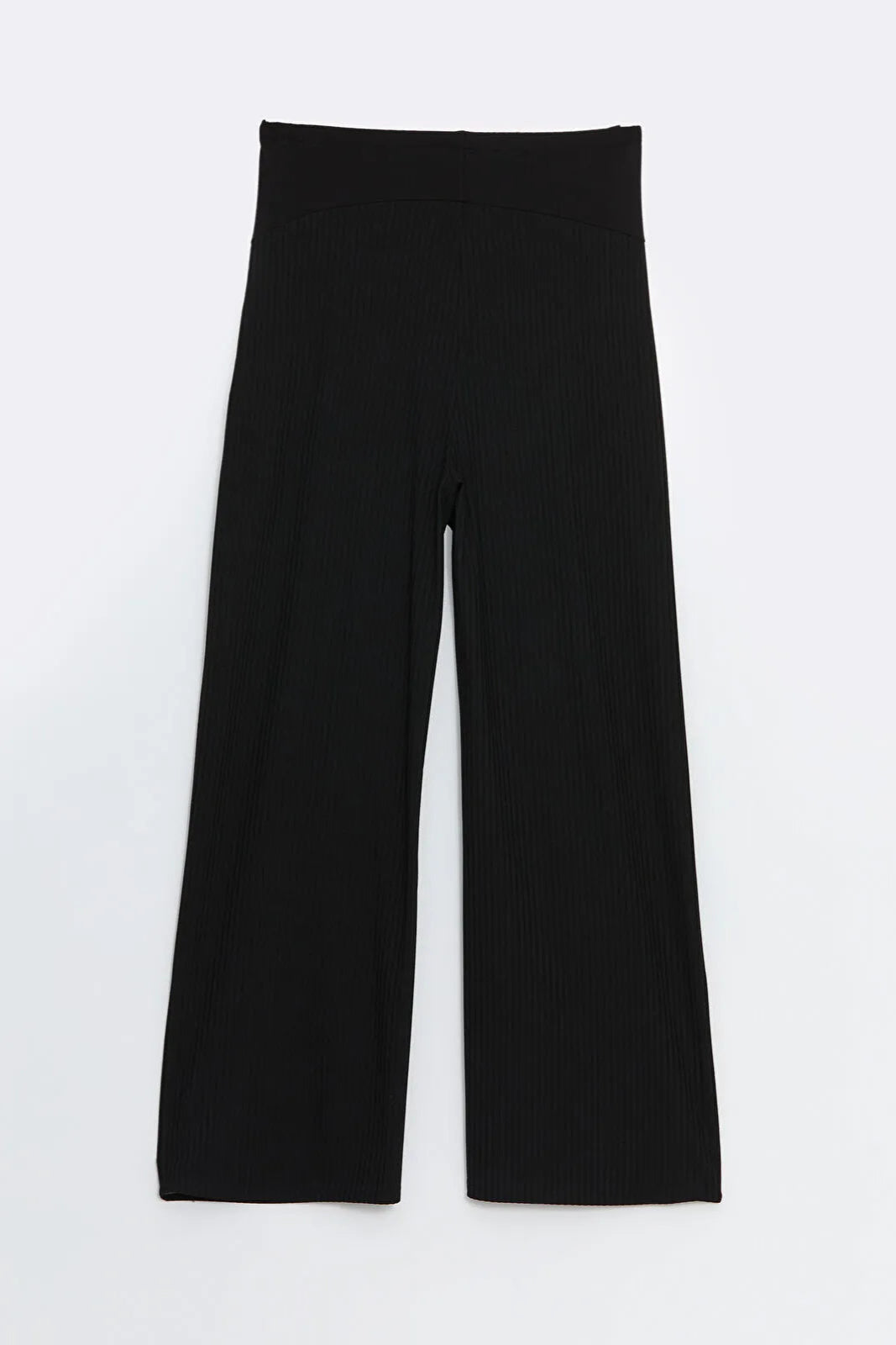 Textured Belly Panel Maternity Trousers Black - 8393