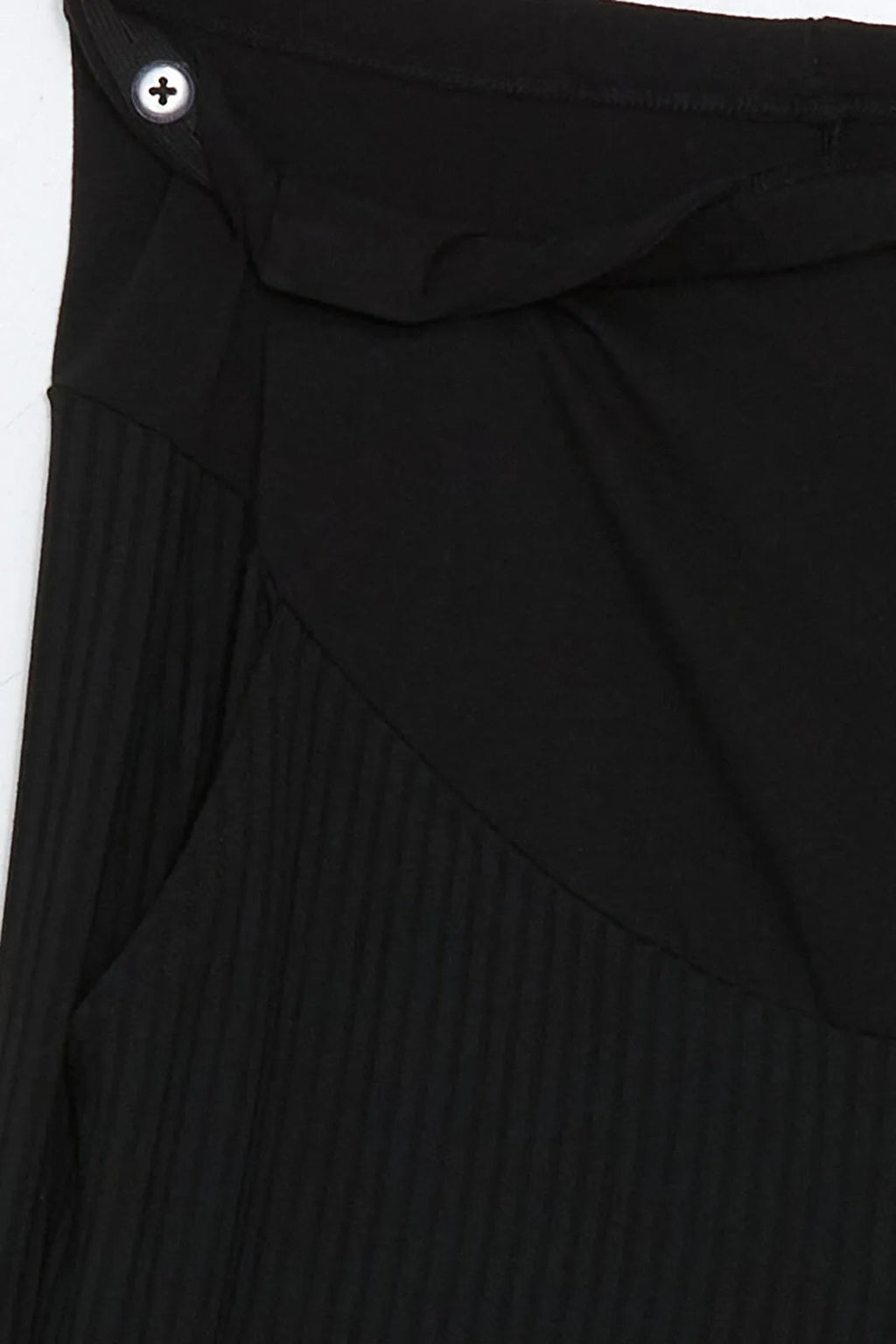 Textured Belly Panel Maternity Trousers Black - 8393