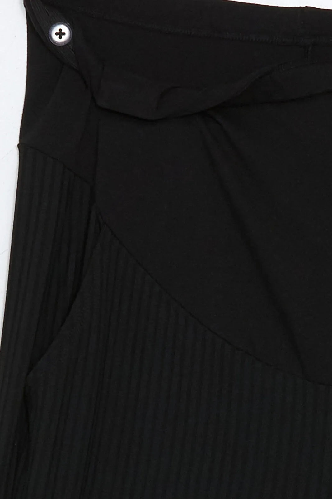 Textured Belly Panel Maternity Trousers Black - 8393