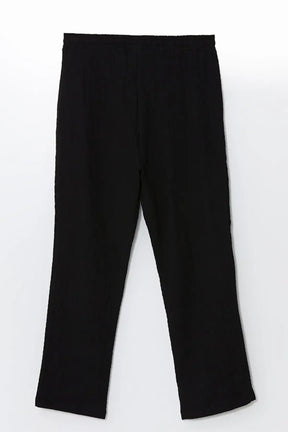 Elastic Waist Textured Maternity Trousers Black - 8397