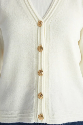 V-Neck Maternity Knit Cardigan Ecru - 8524