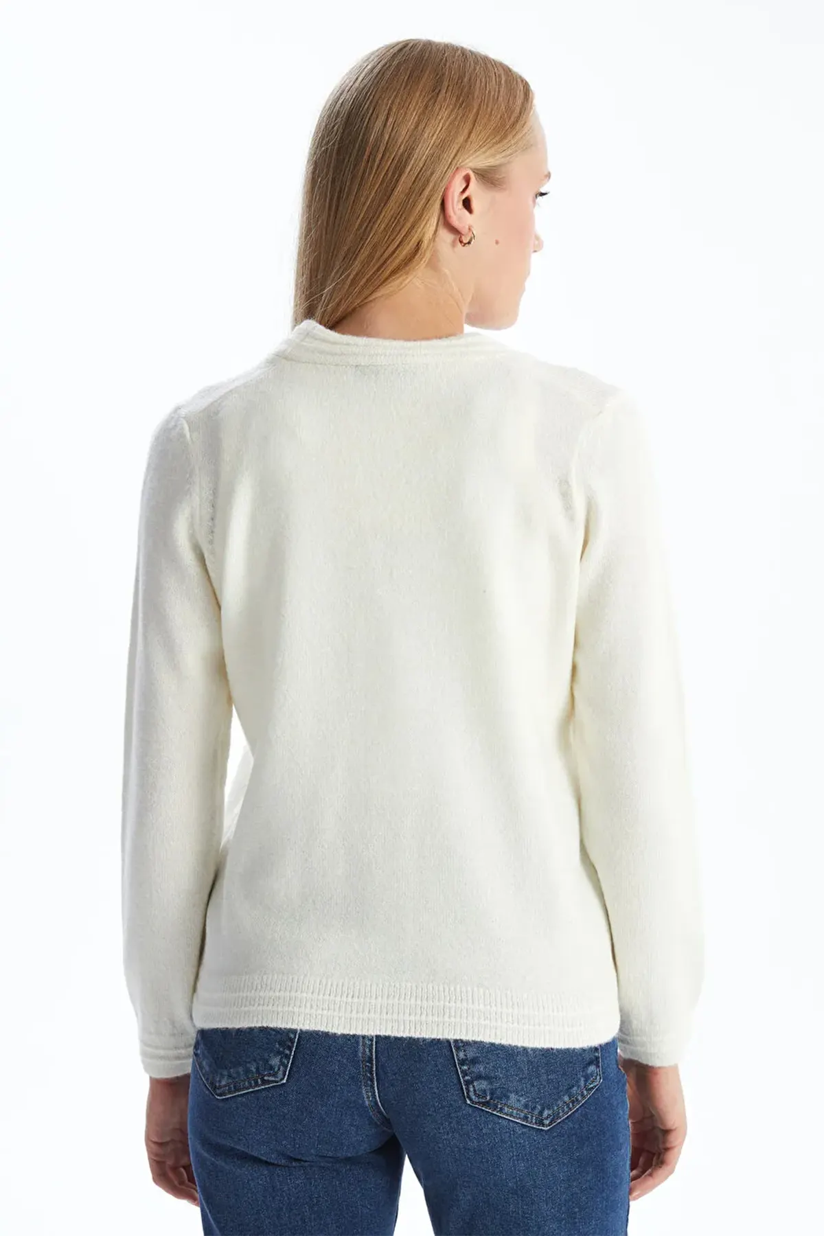 V-Neck Maternity Knit Cardigan Ecru - 8524