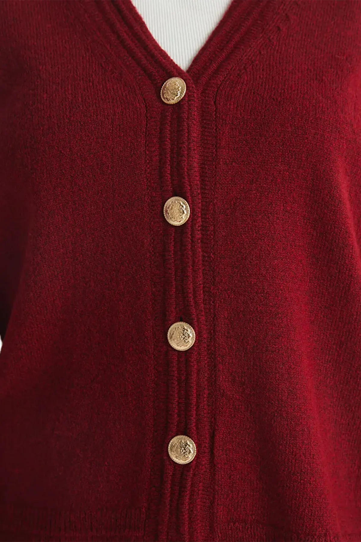V-Neck Maternity Knit Cardigan Red - 8524