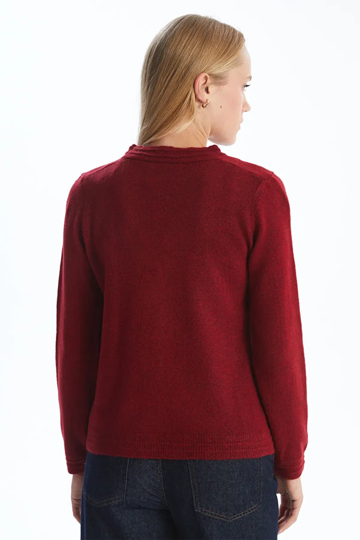 V-Neck Maternity Knit Cardigan Red - 8524