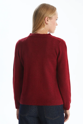 V-Neck Maternity Knit Cardigan Red - 8524