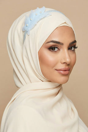 Butterfly Themed Postpartum And Bride Crown & Slippers Set Blue - 919502S