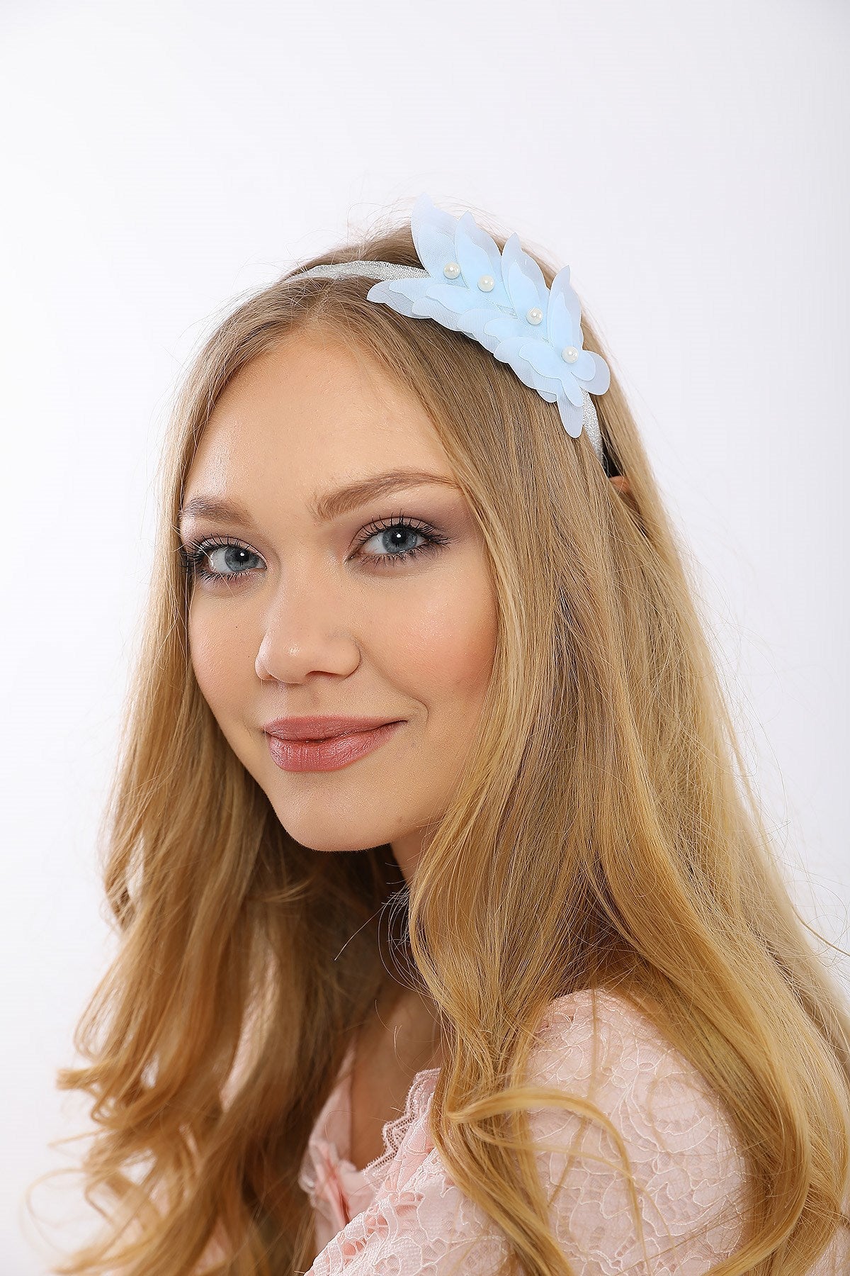 Butterfly Themed Postpartum And Bridal Crown Blue - 9102