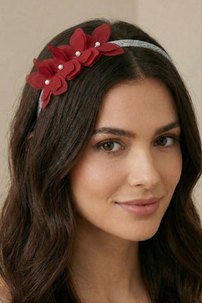 Butterfly Themed Postpartum And Bride Crown & Slippers Set Red - 919502