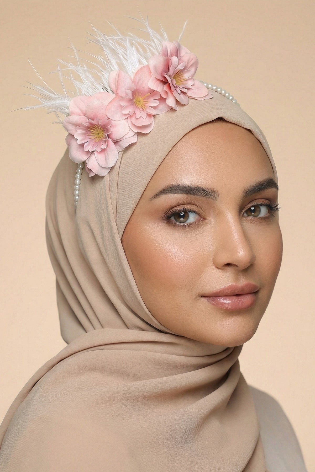 Water Lily Flowered Postpartum And Bridal Crown Pink - 9104S