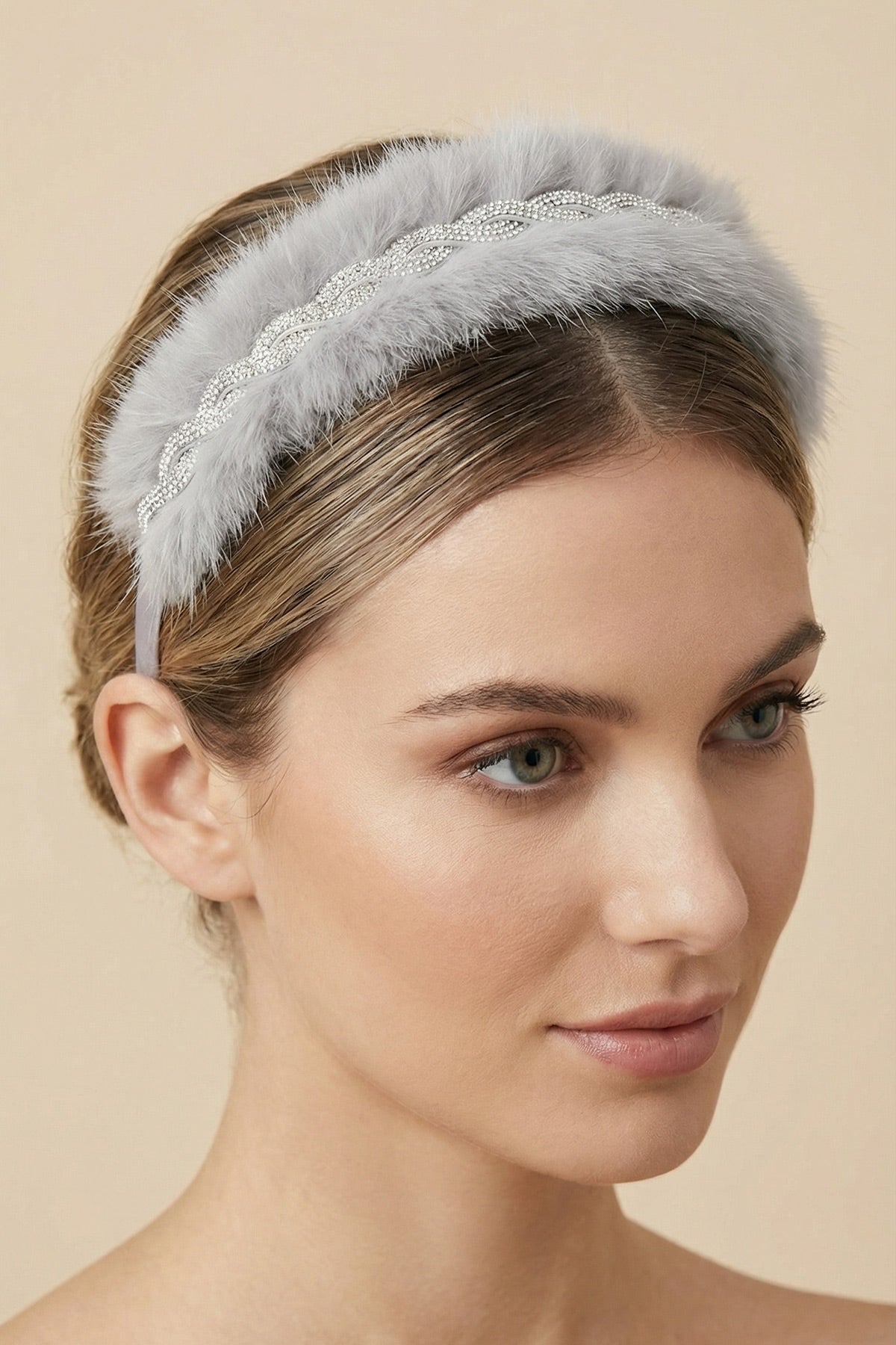 Feather Themed Postpartum And Bridal Crown Grey - 9108