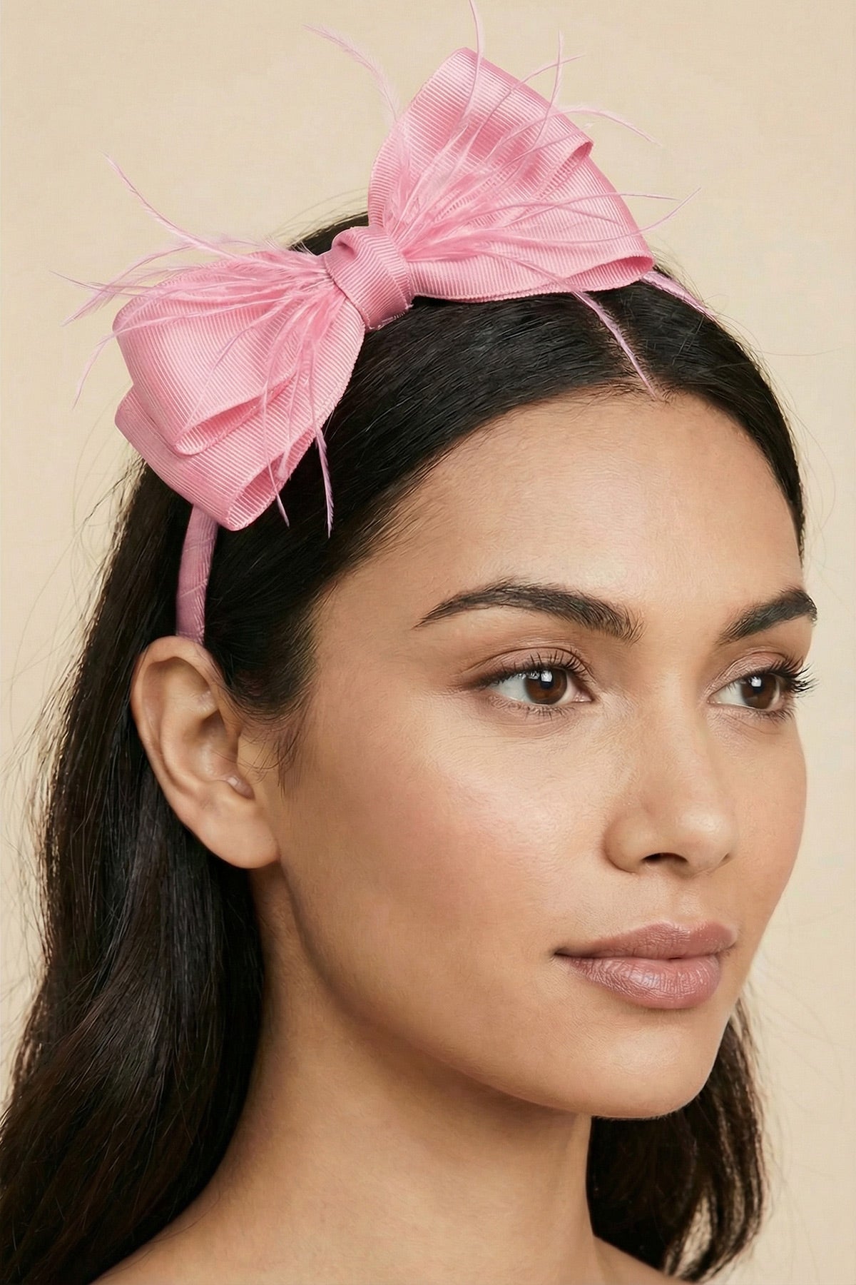 Feathered Bow Themed Postpartum And Bridal Crown Pink - 9110