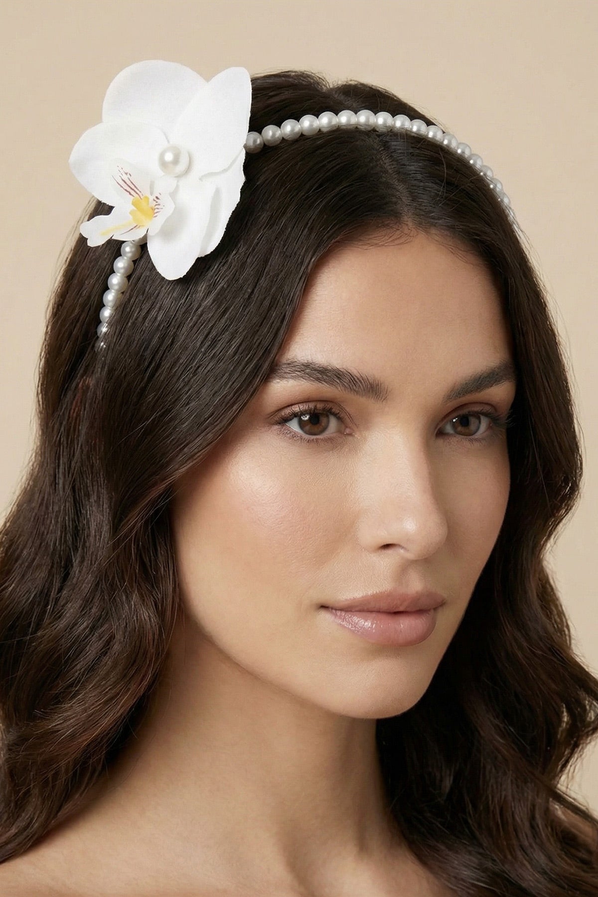 White Orchid Themed Postpartum And Bridal Crown White - 9111