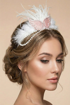 Pearl Angel Wing Postpartum And Bride Crown & Slippers Set Ecru - 919512S