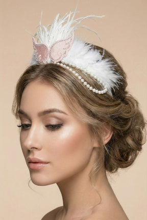 Pearl Angel Wing Postpartum And Bride Crown & Slippers Set Ecru - 919512