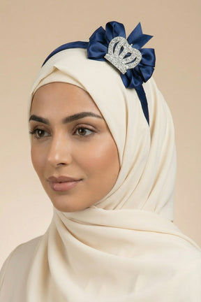 Princess Crown Themed Postpartum And Bridal Crown Navy Blue - 9114S