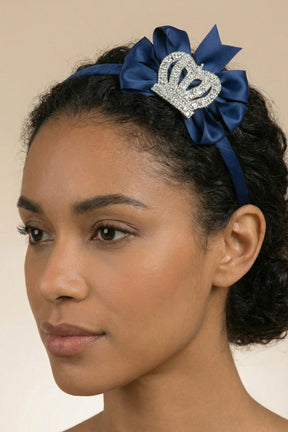 Princess Crown Themed Postpartum And Bride Crown & Slippers Set Navy Blue - 919514