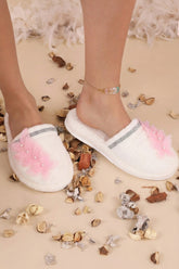 Butterfly Themed Postpartum And Bridal Slippers Pink - 9502