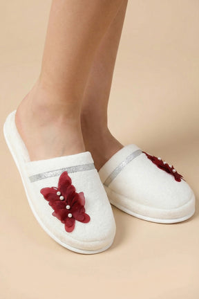 Butterfly Themed Postpartum And Bridal Slippers Red - 9502