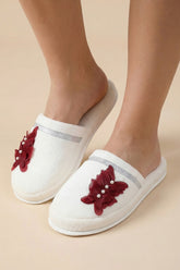 Butterfly Themed Postpartum And Bridal Slippers Red - 9502