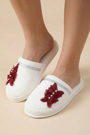 Butterfly Themed Postpartum And Bridal Slippers Red - 9502