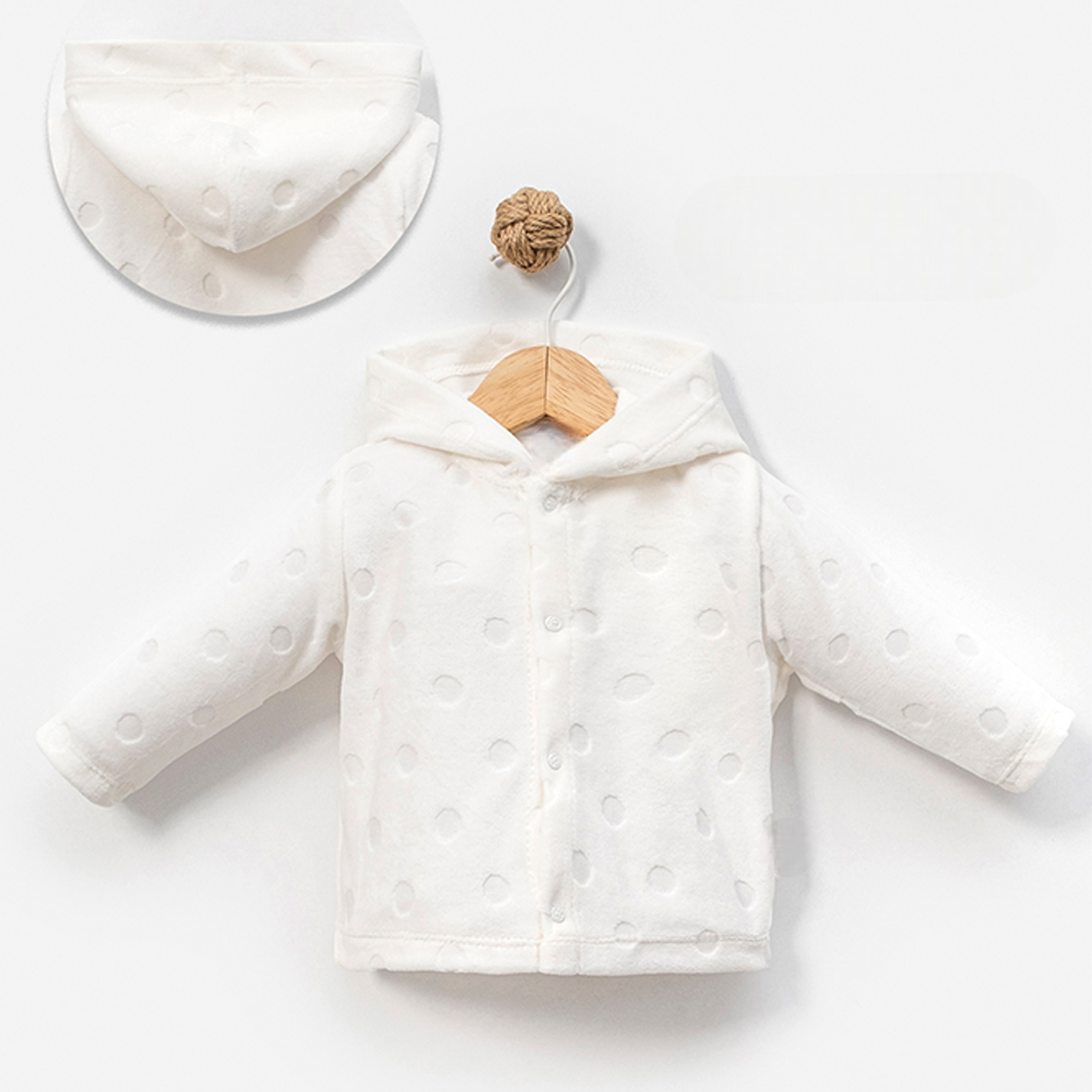 3-Pack Jacquard Velvet Hooded Baby Vests Ecru (3-6)(6-9)(9-12) Months - B047.60054.03