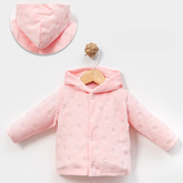 3-Pack Jacquard Velvet Hooded Baby Girl Vests Salmon (3-6)(6-9)(9-12) Months - B047.60054.05
