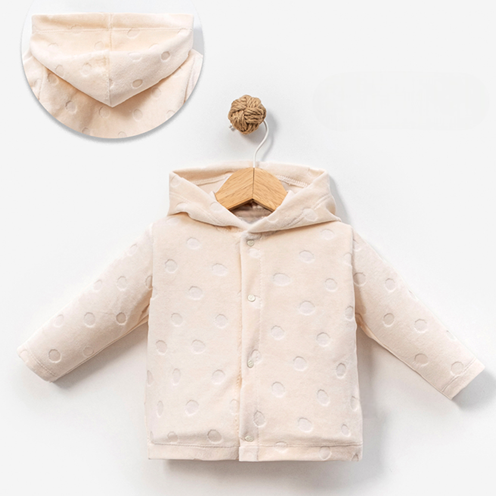 3-Pack Jacquard Velvet Hooded Baby Vests Beige (3-6)(6-9)(9-12) Months - B047.60054.20