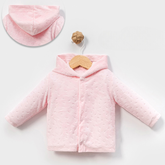 3-Pack Leaf Jacquard Velvet Hooded Baby Girl Vests Pink (3-6)(6-9)(9-12) Months - B047.60055.02