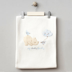Bear and Chick Themed Quilted Baby Blanket Blue - B047.95099.01