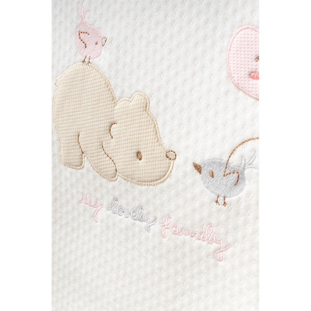 Bear and Chick Themed Quilted Baby Blanket Pink - B047.95099.02