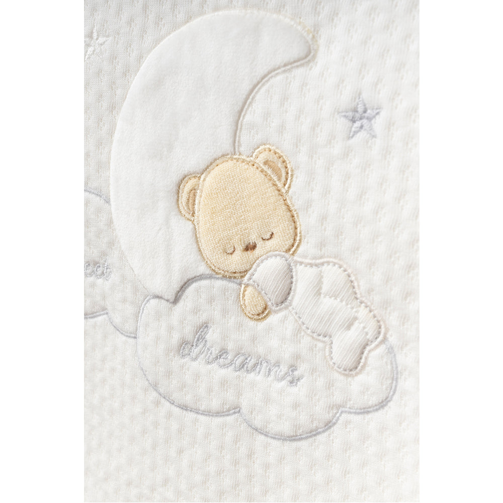 Sweet Dreams Themed Quilted Baby Blanket Ecru - B047.95102.03