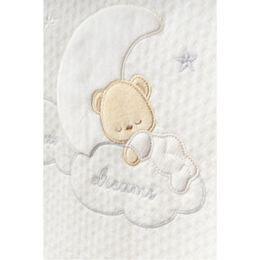 Sweet Dreams Themed Quilted Baby Blanket Ecru - B047.95102.03
