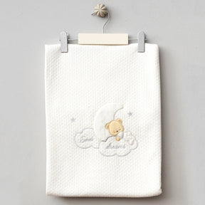 Sweet Dreams Themed Quilted Baby Blanket Ecru - B047.95102.03