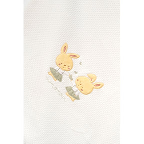 Bunny Duo Embroidery Baby Waffle Blanket Green - B047.95120.18