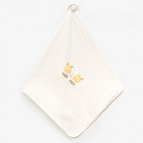 Bunny Duo Embroidery Baby Waffle Blanket Green - B047.95120.18
