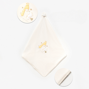 Giraffe & Bear Embroidery Baby Waffle Blanket Green - B047.95121.18