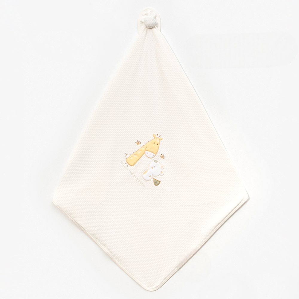 Giraffe & Bear Embroidery Baby Waffle Blanket Green - B047.95121.18
